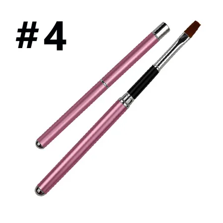 Pędzelek do żelu składany #4 – metaliczny róż | NILO Perfect Nails